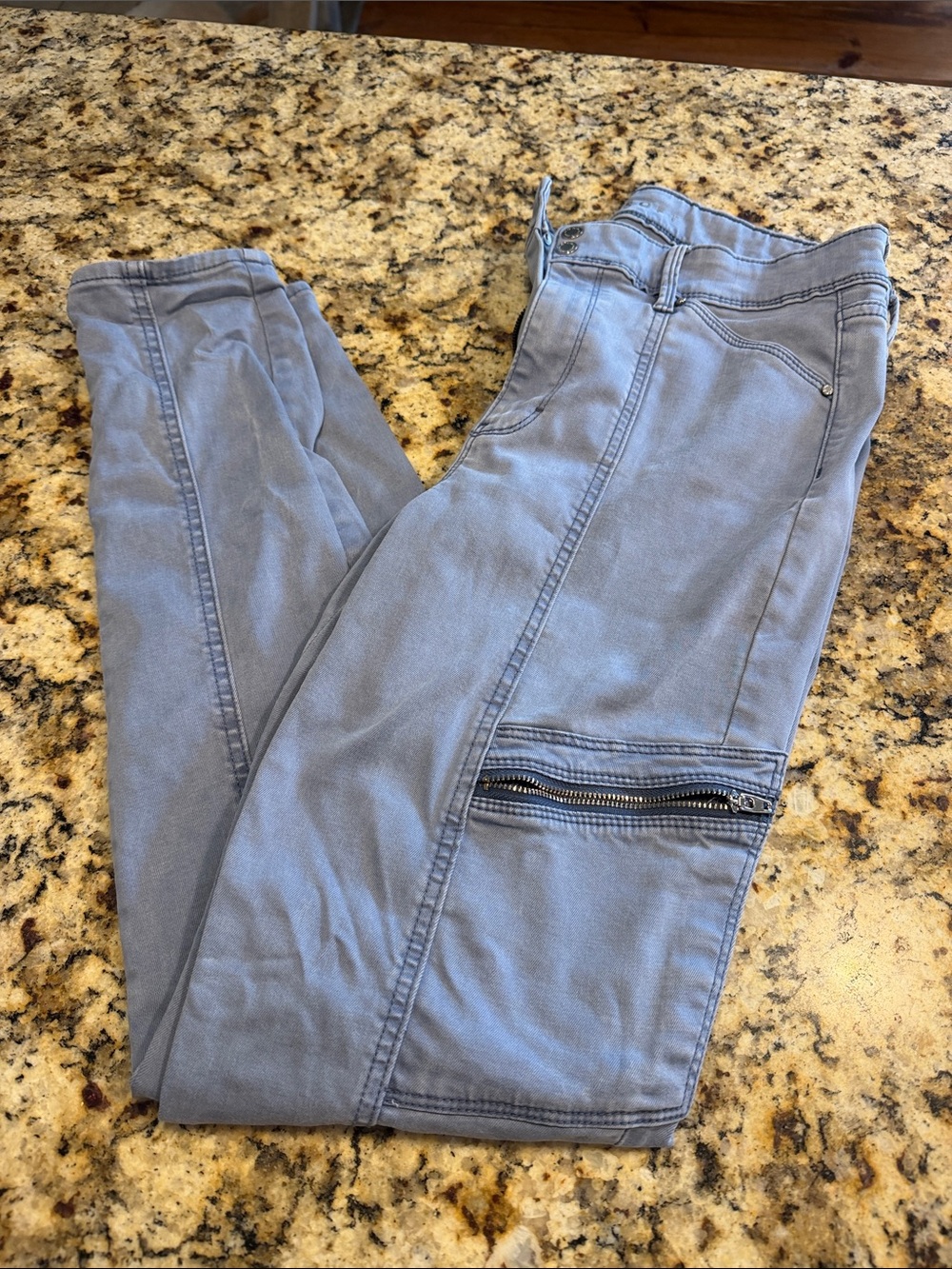 White House Black Market Women's Slate-Gray Zip Pocket Jeggings